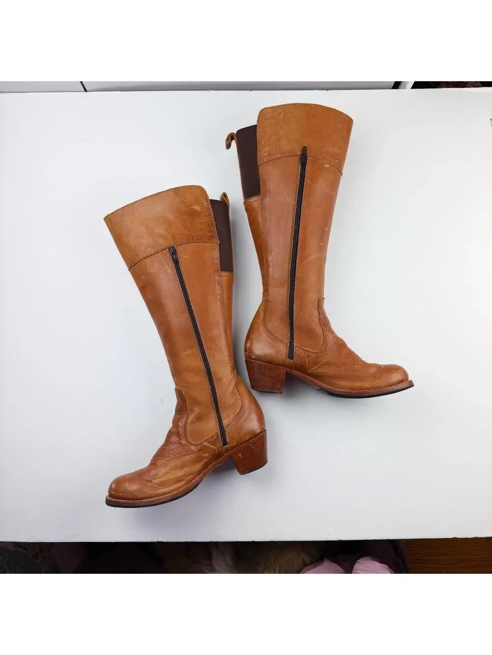 Adelante Cognac Leather Tall Riding Boots in Brown